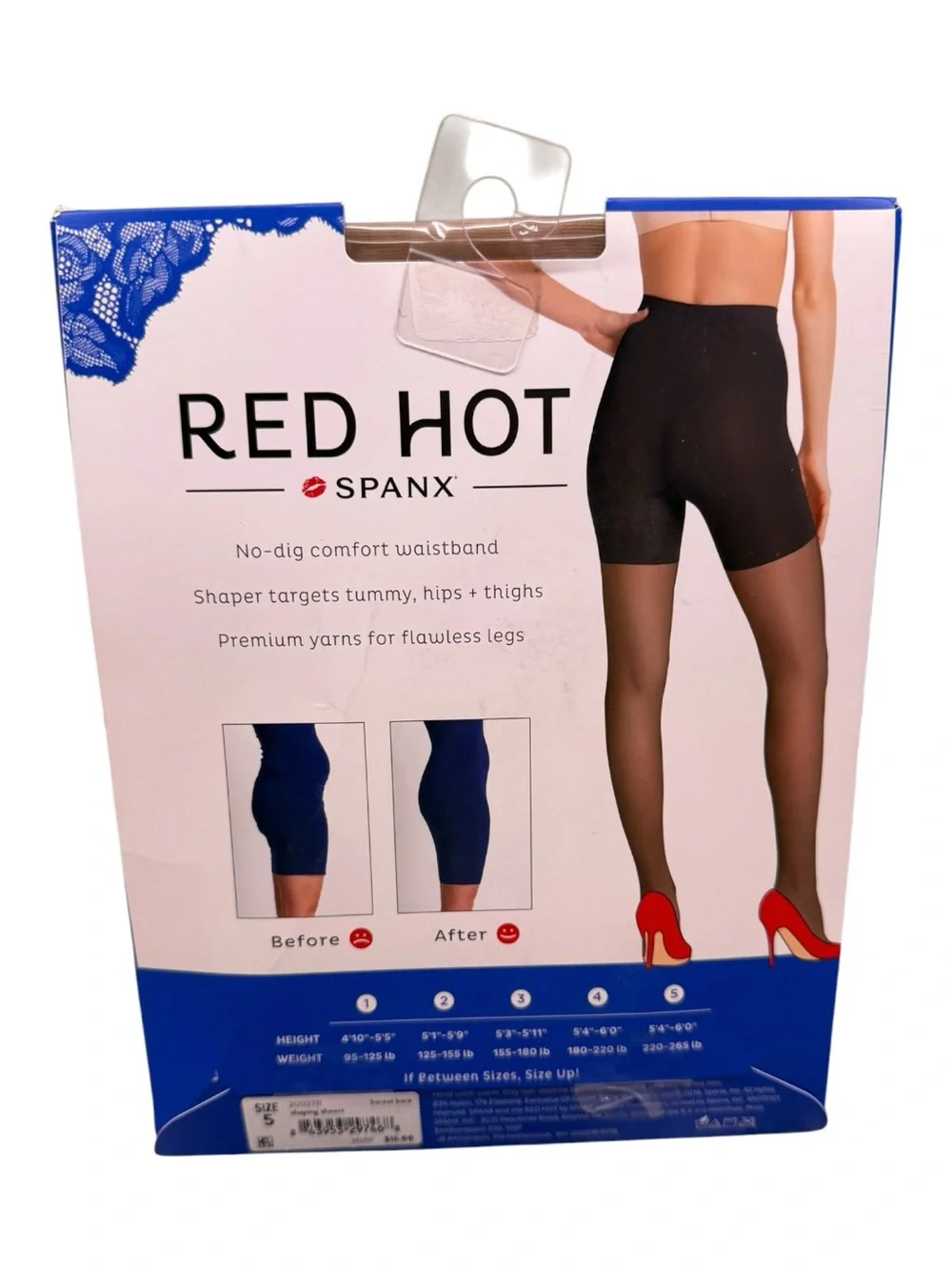 Red Hot by Spanx Shaping Sheers Shaper Shorts Pantyhose Barest Bare Size 5